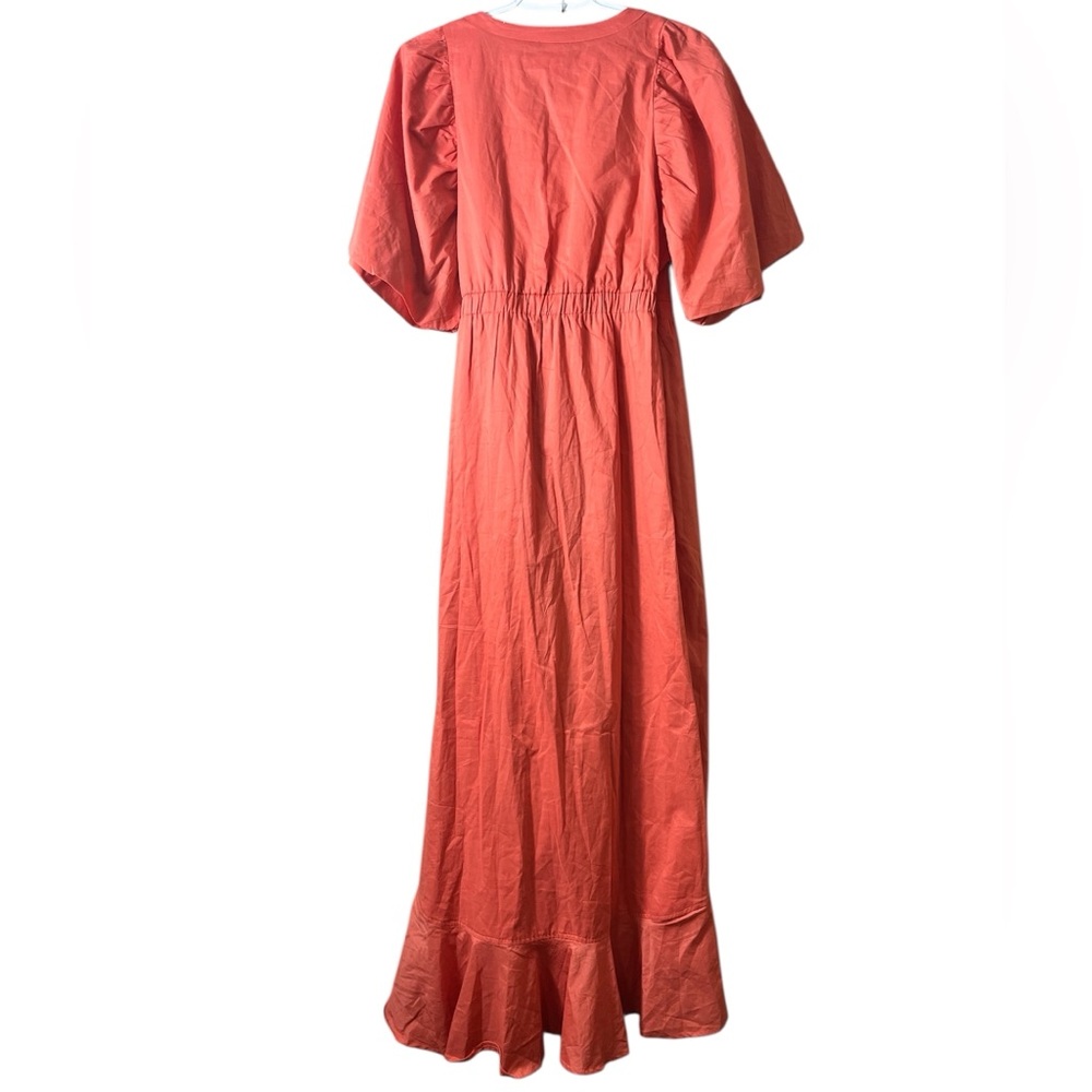 VENUS Coral Ruffle Wrap Maxi Dress High Low Hem Butterfly Sleeves Size 6 Boho - Picture 3 of 10